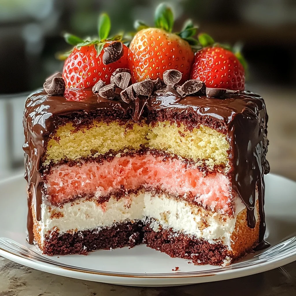 Creamy Neapolitan Cake