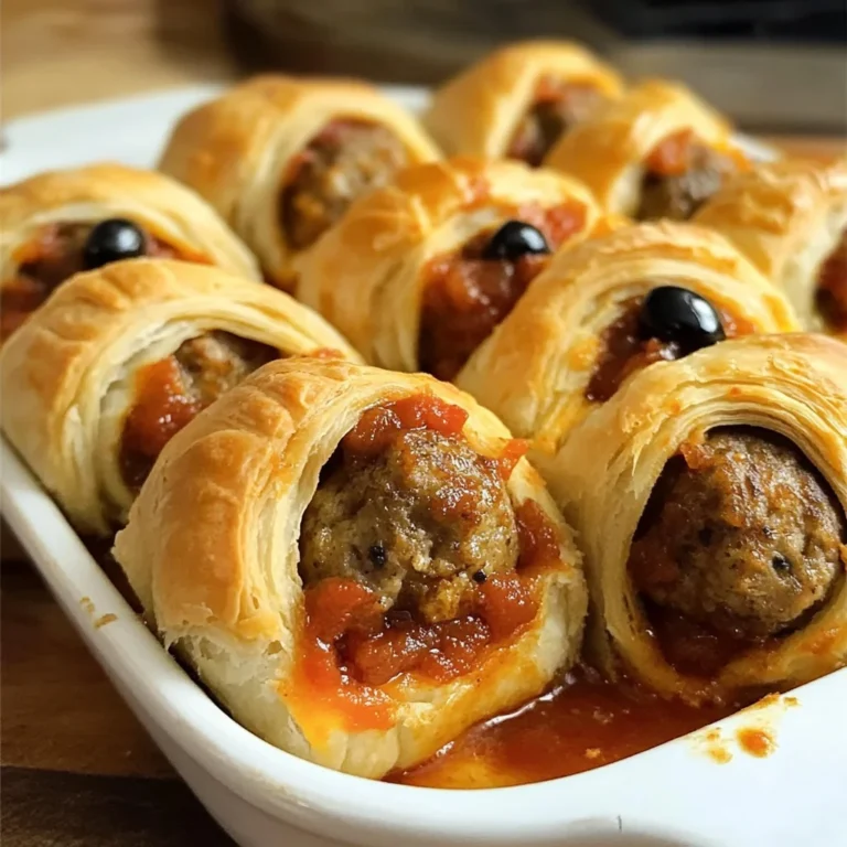 Tasty meatballs wrapped in crescent rolls