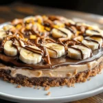 Banana Peanut Butter Pretzel Pie with Chocolate