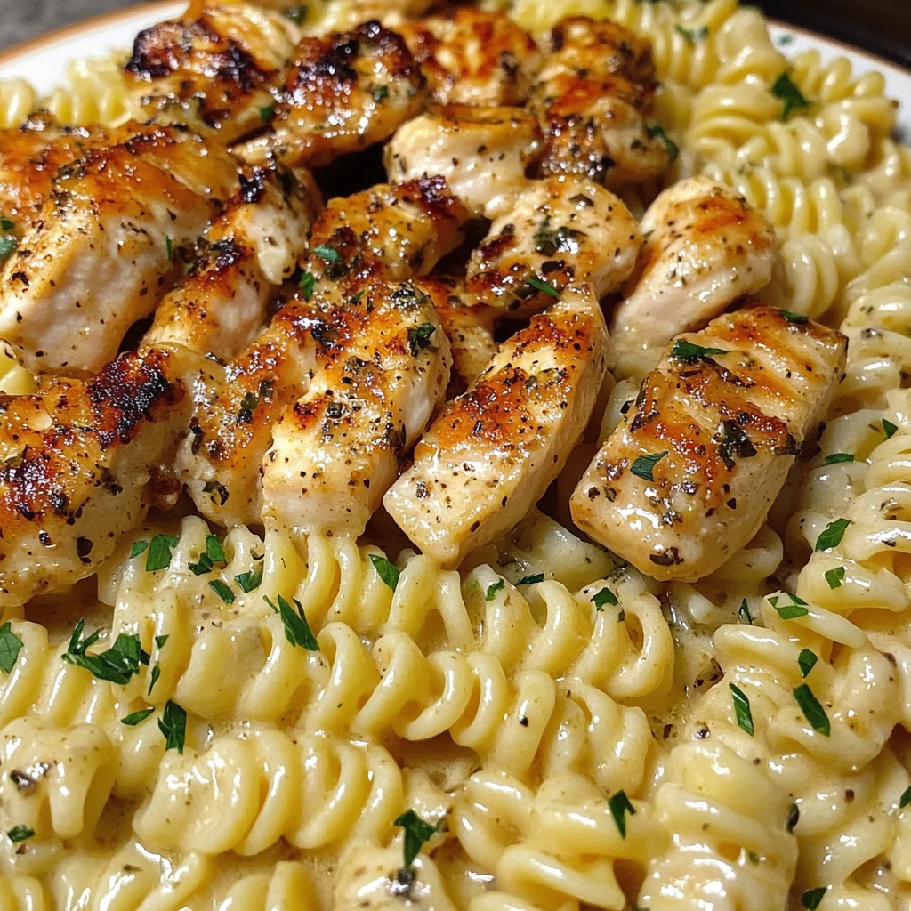 Cajun Chicken Rotini with Mozzarella Garlic Butter Sauce