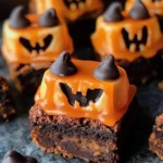 Melted Jack O' Lantern Brownies