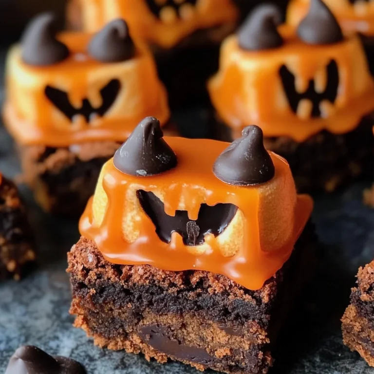 Melted Jack O' Lantern Brownies