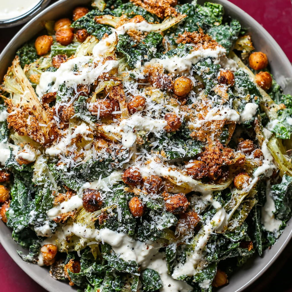 Cacio e Pepe Kale and Fennel Caesar